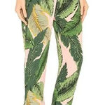 Beach Riot  Avery Palm Print Crop Pants Women’s M Pink Green Tropical Resort Photo 0