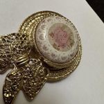 Loree 1928 (Brand Patterned) Tapestry Style Center Hat With Box Brooch Pin Gold Photo 3