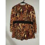New Directions Animal Print Faux Belt Built In Shirt Ruffles Long Sleeve3X Black Size undefined Photo 5