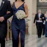 Dessy Collection by Vivian Diamond Bella Bridesmaids Dessy Group / Midnight Navy / Lux Charmeuse Dress Photo 3