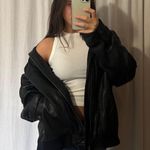 Vintage Leather Bomber Jacket Black Size XL Photo 0