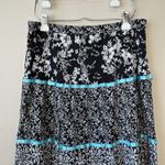 Notations Y2K Tiered Skirt Dark Floral Patchwork XL Ribbon Whimsigoth Goth Mixed Pattern Photo 3