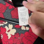 j.t.b. Y2K Red Black White Floral VNeck 3/4 Sleeve Stretchy Blouse‎ Small Photo 5