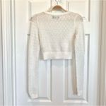 Nasty Gal VTG White Open-Knit Bustier Cropped Long Sleeve Sweater Top — RARE Photo 10