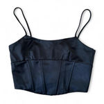 Jason Wu  Black Satin crop corset top size small NWOT RETAIL $190 Photo 0