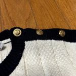 Russ Vintage Crewneck Sweater Womens Size Small Cream Navy Nautical Blue Photo 3