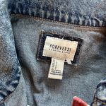 Forever 21  Premium Denim Jacket USA RED WHITE BLUE  vest Photo 1