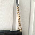 Tory Burch  Lily Black Leather Slim Multi Pocket Gold Chainlink Crossbody Handbag Photo 4