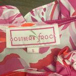Southern Frock  Pink Bold Floral Ruffle Sleeveless Top Preppy Palm Beach Bright Photo 2