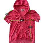 Juicy Couture  Y2K Pink Terry Short Sleeve Zip Hoodie Medium Paris Hilton Classic Photo 13
