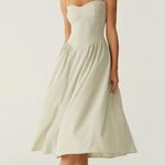 RIHOAS Green Square Neck Pocket Slip Midi Dress L Size L Photo 3