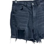 American Eagle  Jean Shorts Womens 4 Black Stretch Distressed Frayed Hem Grunge Photo 1
