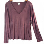 Soma XL Long Sleeve Ribbed Red Brick Top Photo 0