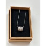 Lia Sophia Sterling Silver Necklace With Pave CZ Crystal Barrel Pendant & Adjust Photo 6