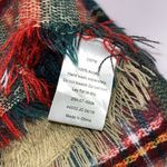 Tartan Plaid Scarf Wrap Fringe 52" x 55" Gold Red Green Preppy Cozy Soft Classic Photo 4