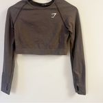 Gymshark  Vital Seamless 2.0 Long Sleeve Crop Top Brown Marl Long Sleeves Photo 3
