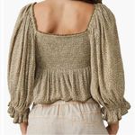 Free People  Crop Brittnee Print Smocked Peplum Top Photo 6