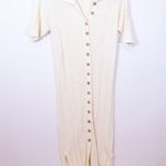 Free People Beach Riding Waves Cotton Blend Knit Stretch Button Sweater Dress M Photo 0