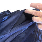 Vince  Midnight Blue floral brocade high neck Long Sleeve midi Dress Photo 2