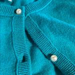 Free People  Teal Pearl Cashmere Cardigan Photo 4