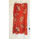 Bobeau  Coral Floral Print Maxi Skirt Women's Size L Summer Spring‎ Photo 3