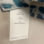 Kendall + Kylie ✨ Women Indigo Tropical Leaf Print Ruffle Cropped Tank Sz XL Top✨ Photo 5