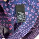 EXPRESS Portofino Shirt S Navy Geometric Workwear Preppy Career Office Siren Photo 5