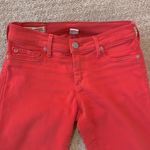 True Religion  Red Casey Low Rise Super Skinny Cropped Jeans Photo 1