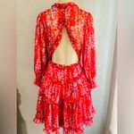 Selfie Leslie 
Laney Cutout Back Ruffle Detail Floral Dress Red size medium Photo 15