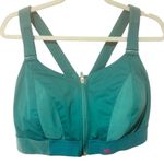 SheFit Size 4Luxe Turquoise Ultimate Sports Bra Zip Front Athletic Green Photo 0