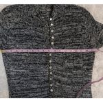 Vintage Knit A Line Button Front Dress Black White Blue Marled Pattern Photo 7