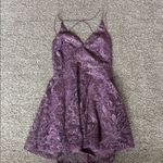 Lulus Just Us Tonight Purple Embroidered Strappy Skater Dress Medium Photo 2