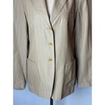Max Mara Tan Striped Single Breasted 3 Button Lightweight Blazer Size 10 Photo 5
