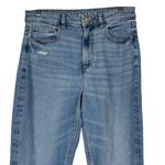 American Eagle  Mom Straight Jeans Womens 8 Medium Wash Distressed Stretch Casual Photo 1