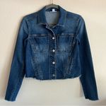 Bar III  distress seam-detail jean jacket, size S denim jacket Photo 8