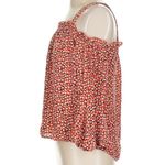 J.Crew Heart Print Off-Shoulder Blouse 100% Silk Red Blue White Ruffle Size 4 Photo 3