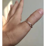 Boutique NEW 14k Rose Gold-Plated S925 Simulated Diamond Eternity Twist Ring, Size 7.5 Photo 10