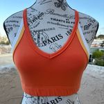 Gigo Active Brazil halter sports bra in orange white and yellow size S small NWT Photo 2