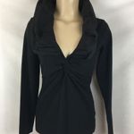 CAbi Black Cinema Taffeta Ruffle Neck Top M Photo 5