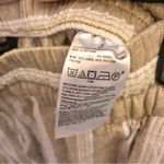 Banana Republic  Striped wide Leg Crop‎ Linen Blend Pants Tan White Small Photo 4