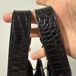 Laurent Effel Women Black Nylon And Croc Trim Mini Bag Drawstring Gold Detail N Photo 5