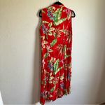 Notations Vintage  sleeveless collared button up dress size medium floral red Photo 4