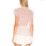 MISA Los Angeles Basia Top Paisley Floral Chiffon Sheer Short Sleeve Pink Photo 6