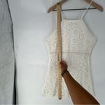 Open Edit  White Lace Crochet High‎ Neck Halter A-Line Mini Cocktail Dress Size L Photo 13