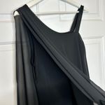 Bobeau NWT Black One Shoulder Top Chiffon Overlay Dressy Blouse Size M Photo 2