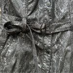 White House | Black Market Animal-Print Foil Shirt Dress Silver Black Snake Size 6 Photo 3