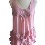 XTaren Adorable pink mini dress, tiered ruffle bottom, sleeveless, 55% rayon and 45% polyester, excellent condition, size large  Measurements:  Bust: armpit to armpit 19 inches  Length: shoulder seam to bottom 31 inches Photo 0