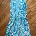 Lilly Pulitzer Windward Dress Resort White Blue Sea Ruffles Mini Beach Summer Photo 0