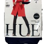Hue NWT expresso brown + black opaque control top tights size 4 L XL Photo 3