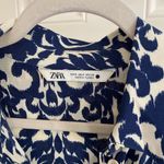 ZARA  Blue and White Patterned Long Sleeve Dress Photo 5